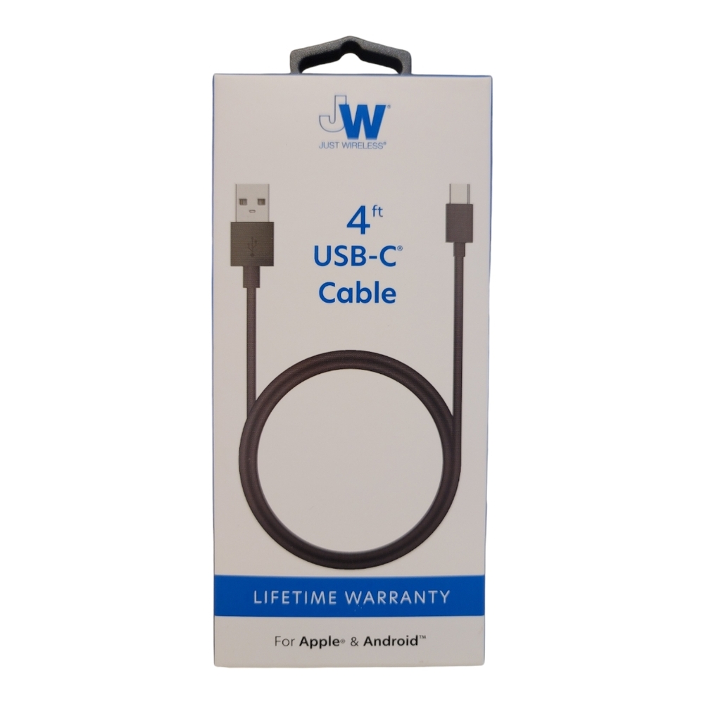 Just Wireless 4ft USB-C Cable For Apple and Android